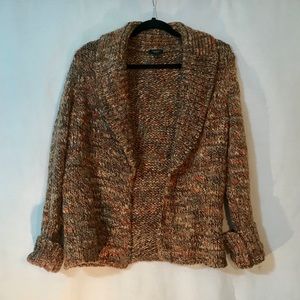 Talbots warm orange/brown wool cardigan women’s L
